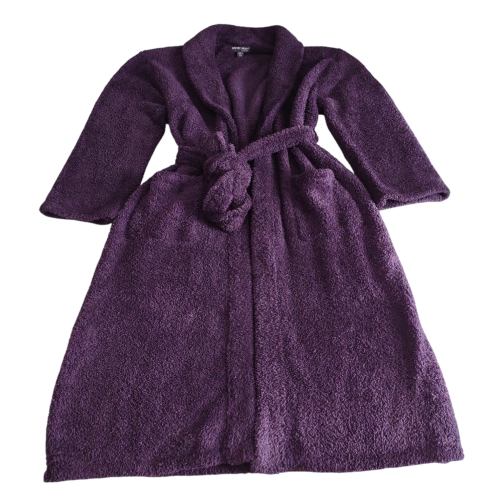 Barefoot Dreams Plush Shawl Collar Robe in Deep Purple